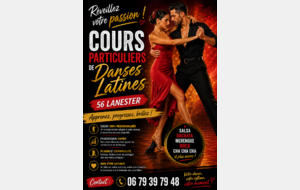 Cours particuliers de danses latines à Lanester - Votre danse, votre rythme, votre progression