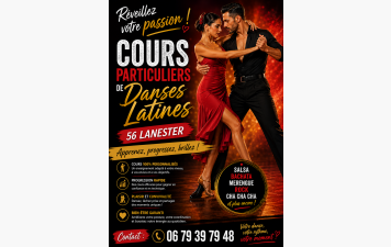 Cours particuliers de danses latines à Lanester - Votre danse, votre rythme, votre progression